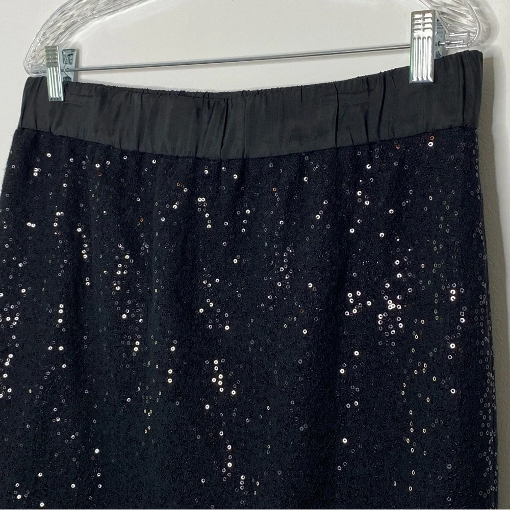 Loft Black Sequin Wool Blend Skirt